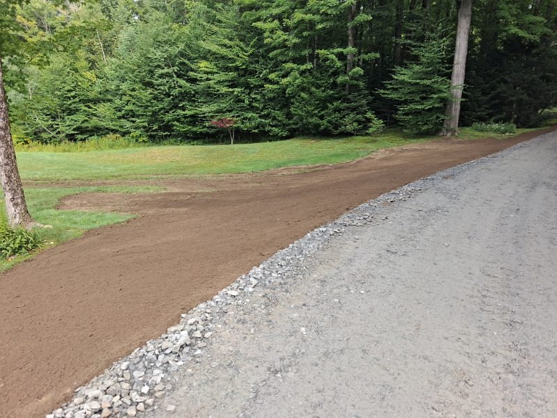 Wide drive with a fresh loam edge