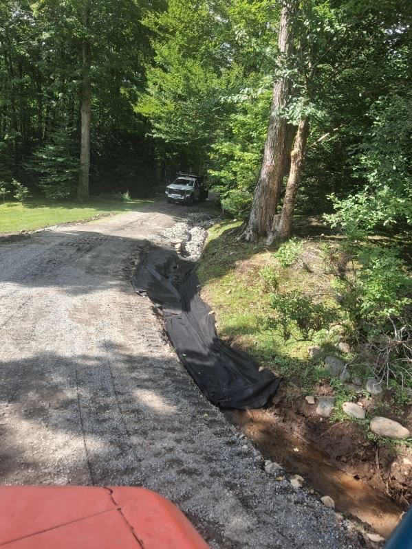 Swale lined before the stone goes in