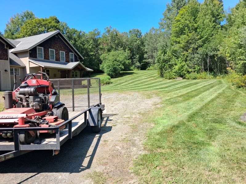 Lawn cut and striped