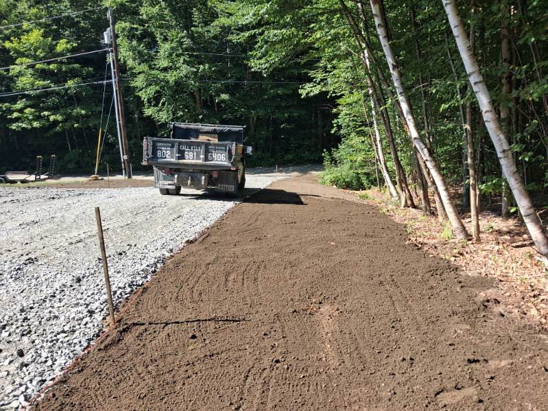 Loam spread and raked out